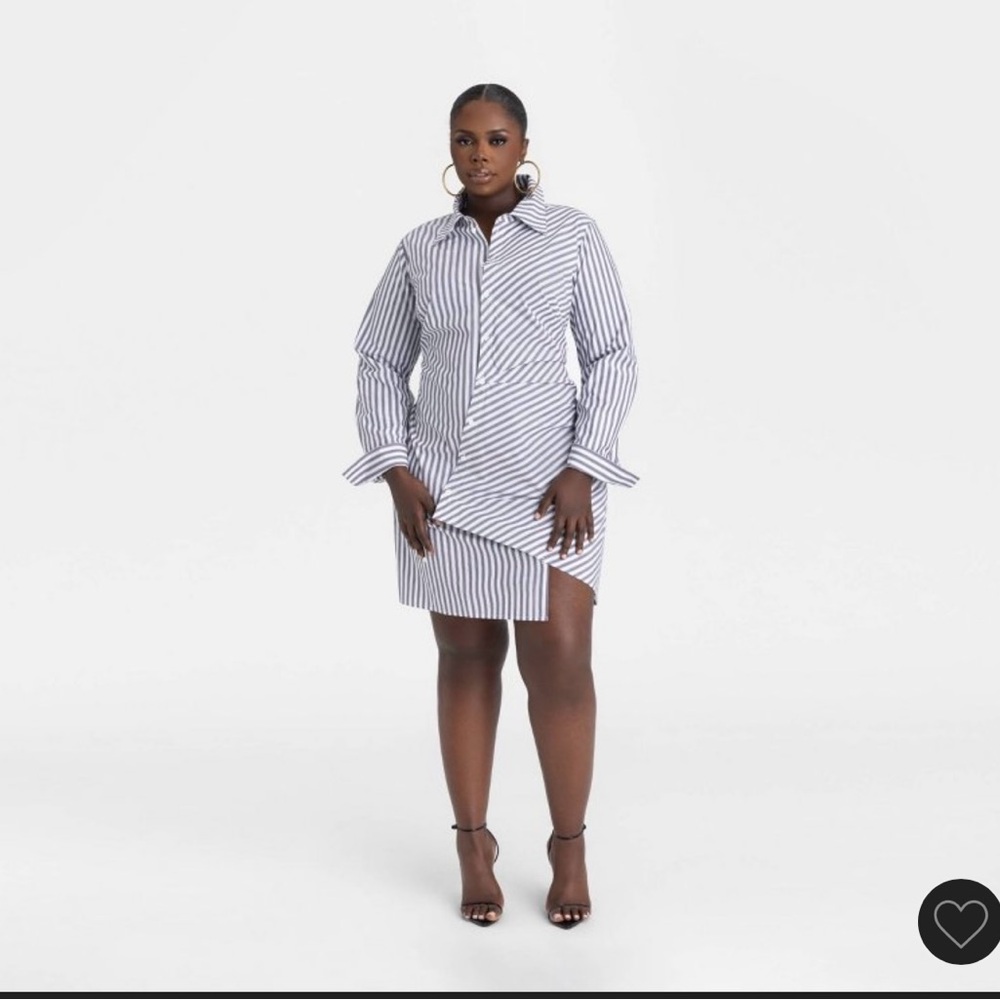 KBB by KAHLANA Asymmetrical Buttoned Shirt Dress